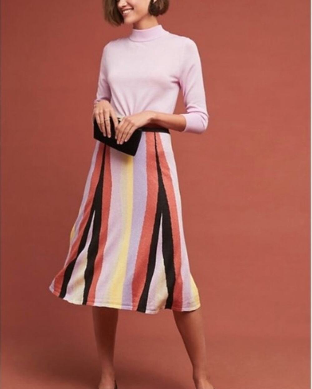 LAIA Anthropologie Striped Knit Midi Skirt // M